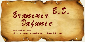Branimir Dafunić vizit kartica